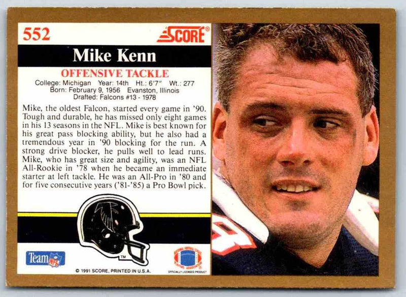 1991 Score Mike Kenn