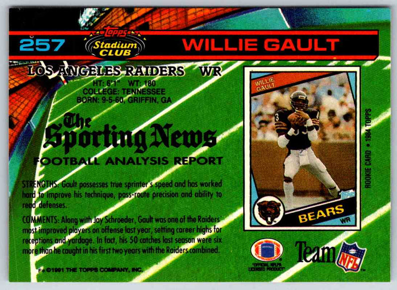 1991 Topps Stadium Club Football Willie Gault