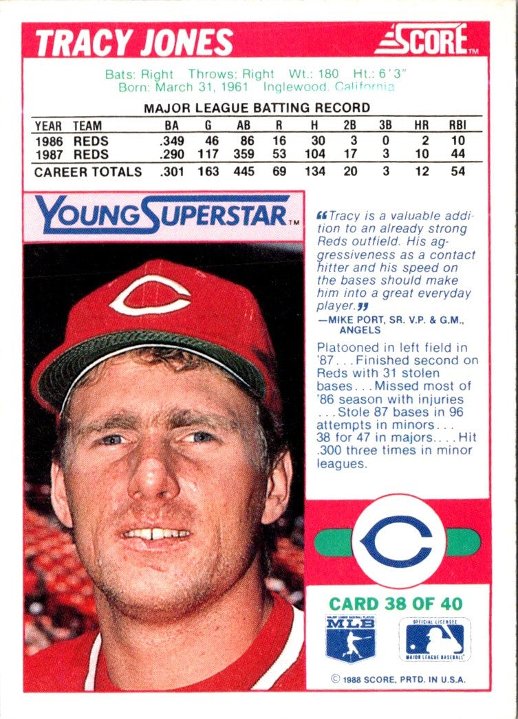 1988 Score Young Superstars I Tracy Jones