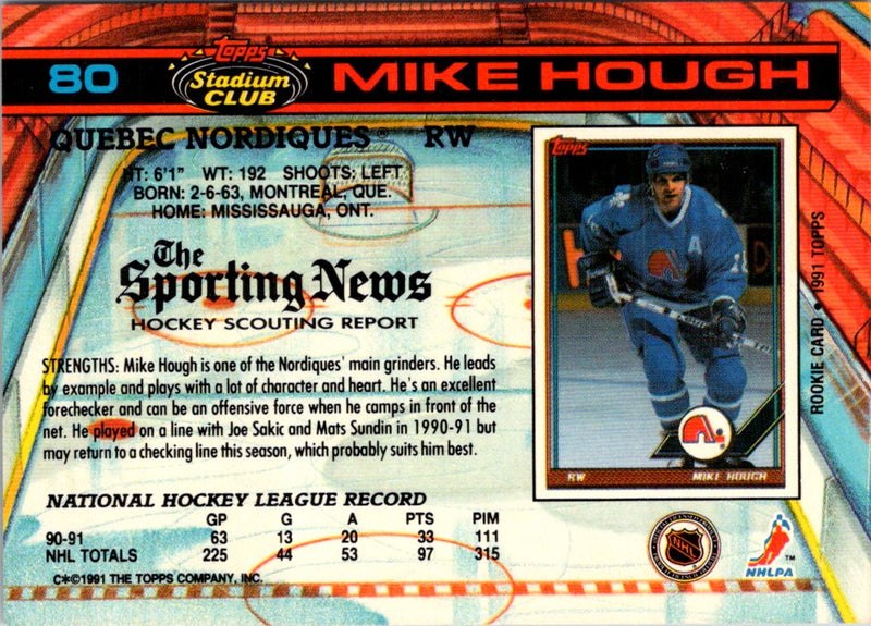 1991 Stadium Club Mike Hough