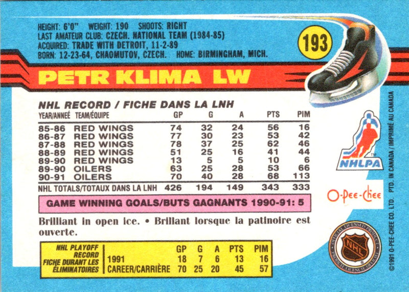 1991 O-Pee-Chee Petr Klima