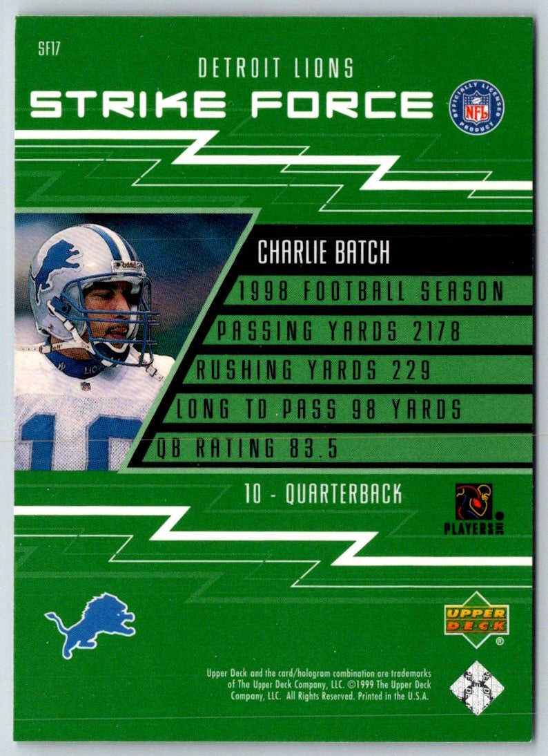 1999 Upper Deck Strike Force Charlie Batch