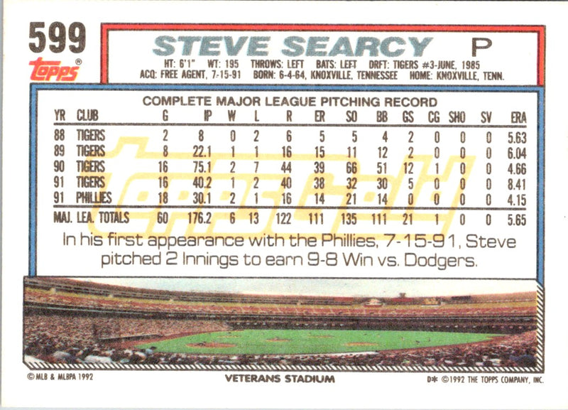 1992 Topps Steve Searcy