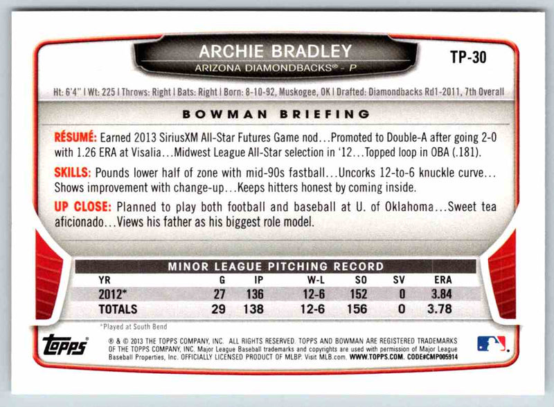 2013 Bowman Archie Bradley