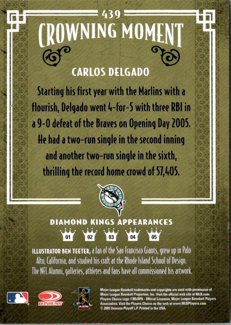 2005 Donruss Diamond Kings Carlos Delgado