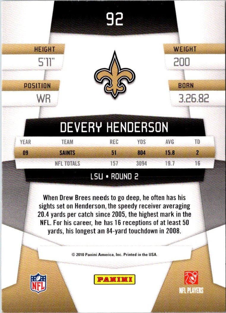 2010 Panini Certified Devery Henderson