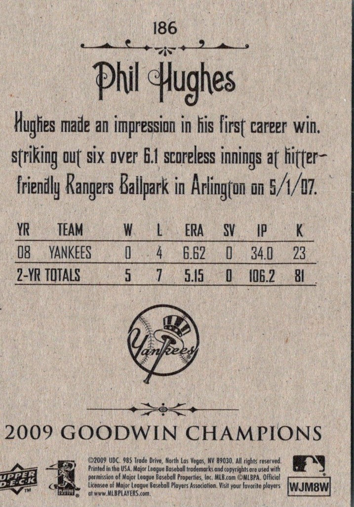 2009 Upper Deck Goodwin Champions Phil Hughes