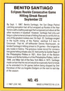 1987 Donruss Highlights Benito Santiago