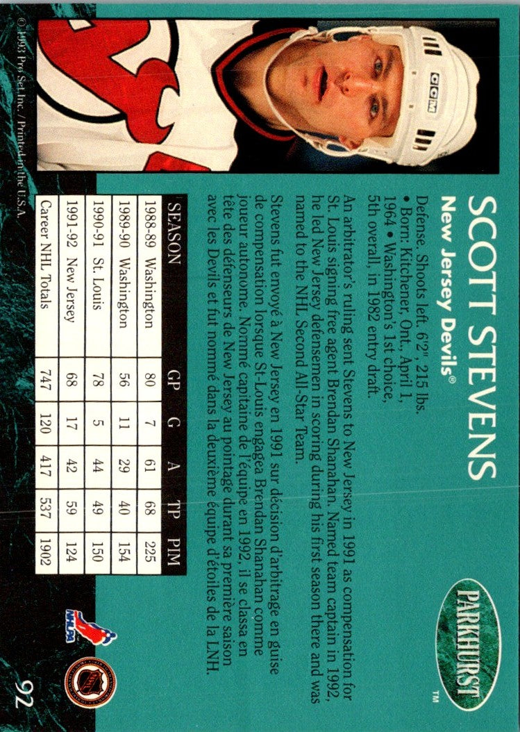 1992 Parkhurst Scott Stevens