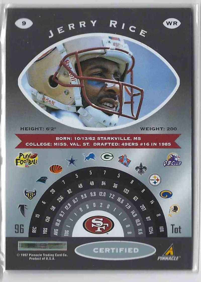 1997 Pinnacle Certified Jerry Rice