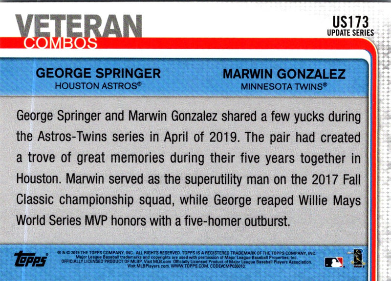 2019 Topps Update Marwin Gonzalez/George Springer