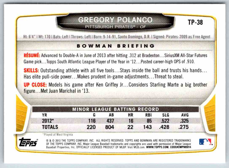 2014 Bowman Gregory Polanco