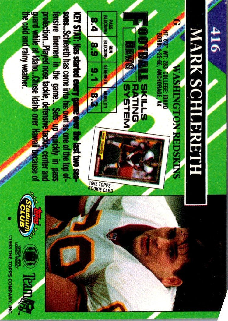 1993 Stadium Club Super Teams Bowl Mark Schlereth