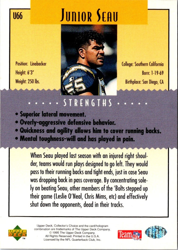1995 Collector's Choice Update Junior Seau