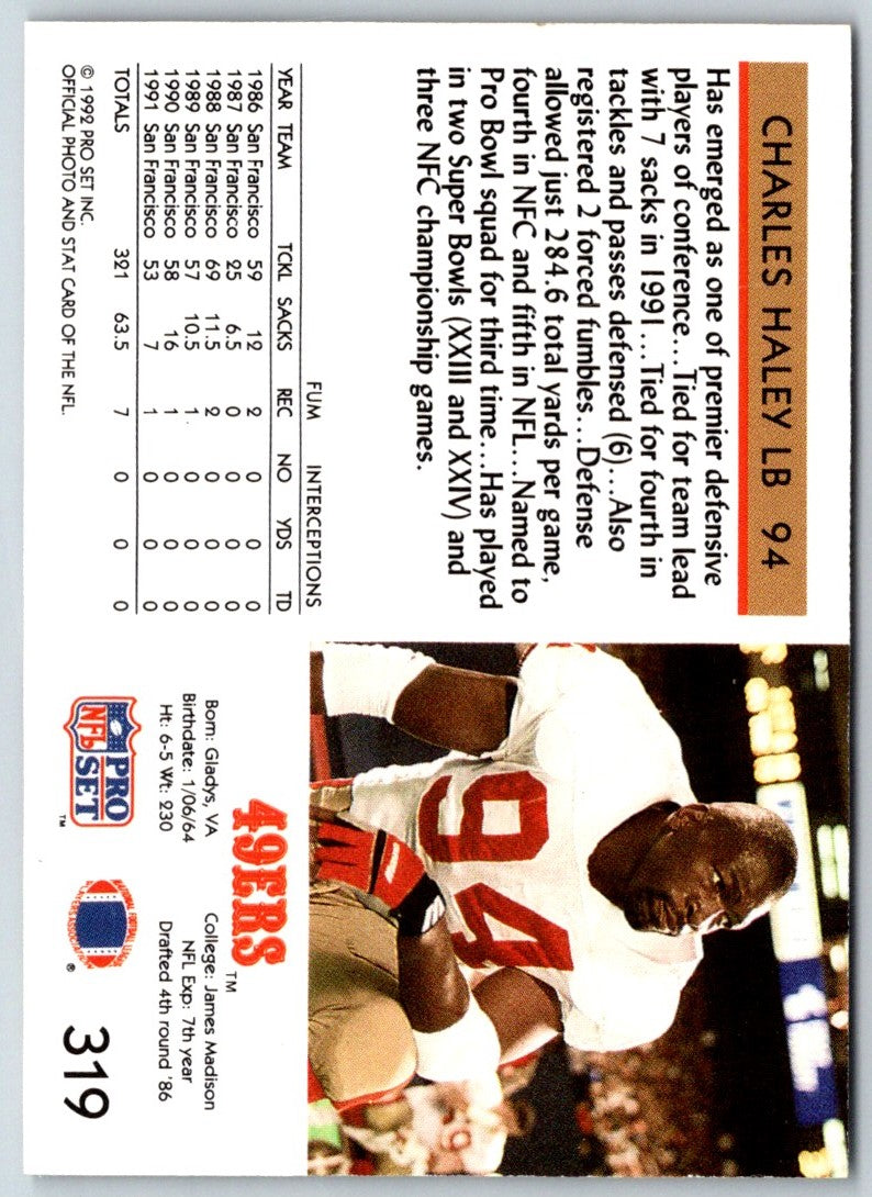 1992 Pro Set Charles Haley