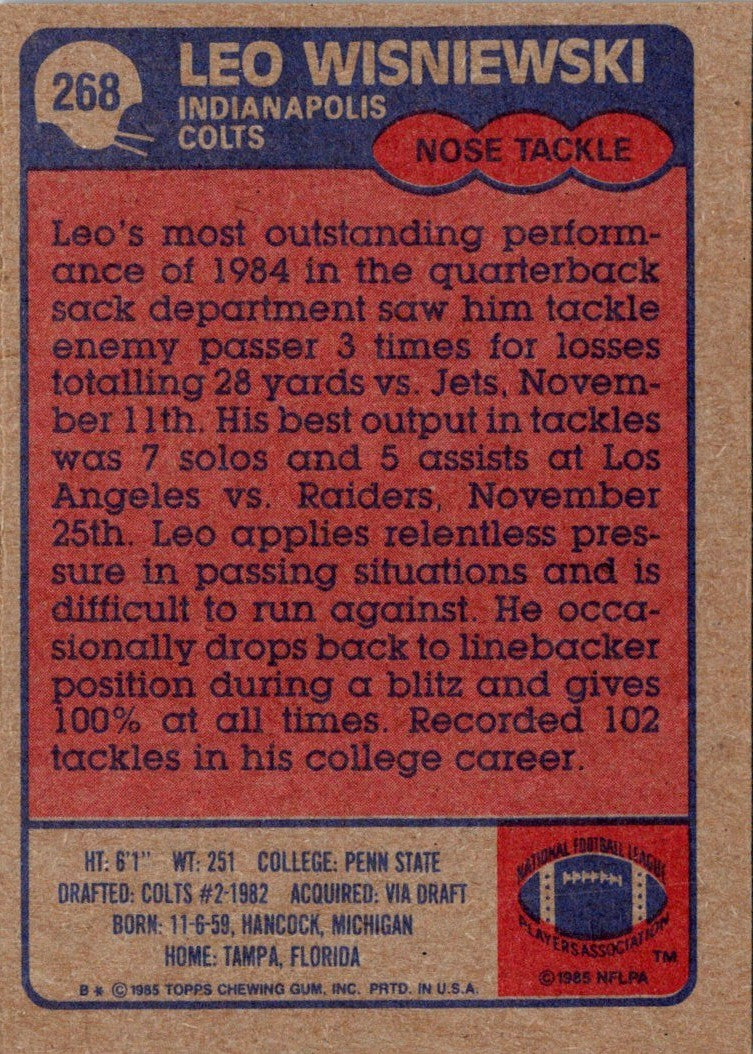 1985 Topps Leo Wisniewski