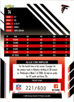 2007 Score Gold Zone Alge Crumpler #74 221/600