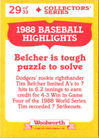 1989 Topps Woolworth Baseball Highlights Tim Belcher #29