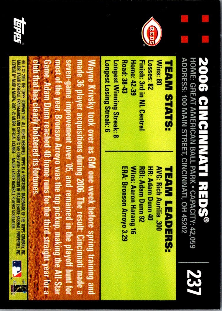 2007 Topps Cincinnati Reds