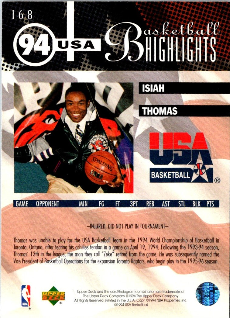 1994 Upper Deck Isiah Thomas