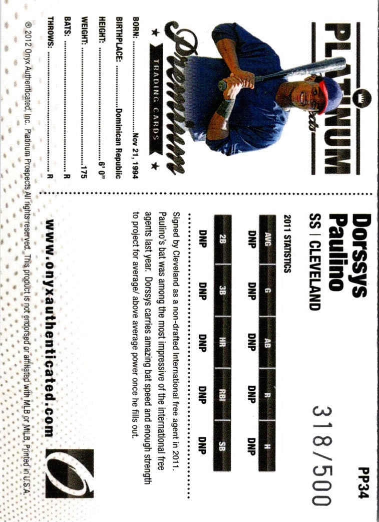 2012 Onyx Platinum Prospects Dorssys Paulino