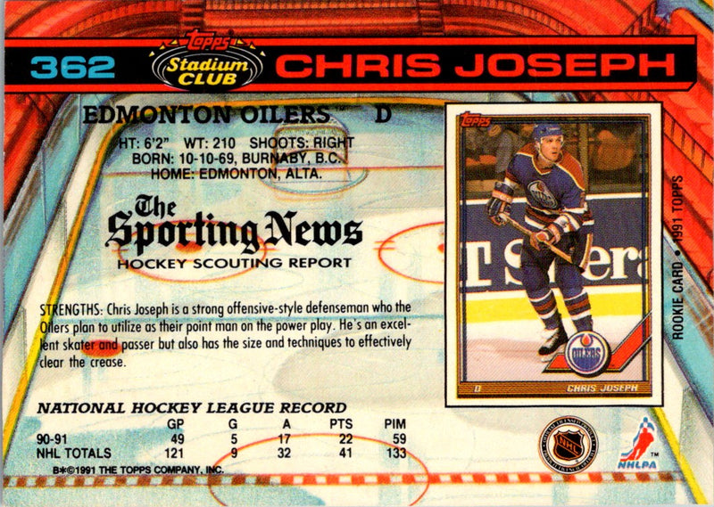 1991 Stadium Club Chris Joseph