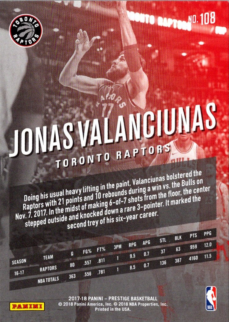 2017 Panini Prestige Jonas Valanciunas