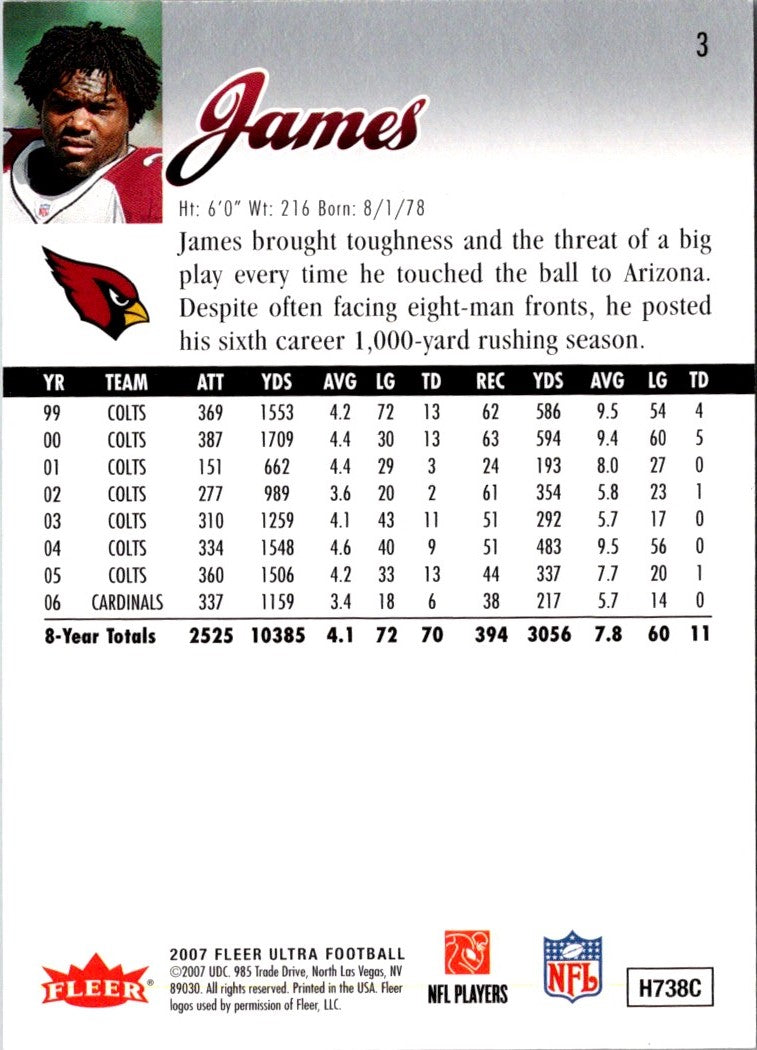 2007 Playoff NFL Playoffs Edgerrin James