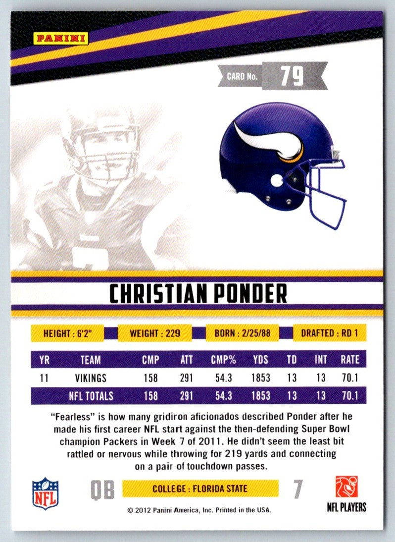 2012 Panini Rookies & Stars Christian Ponder