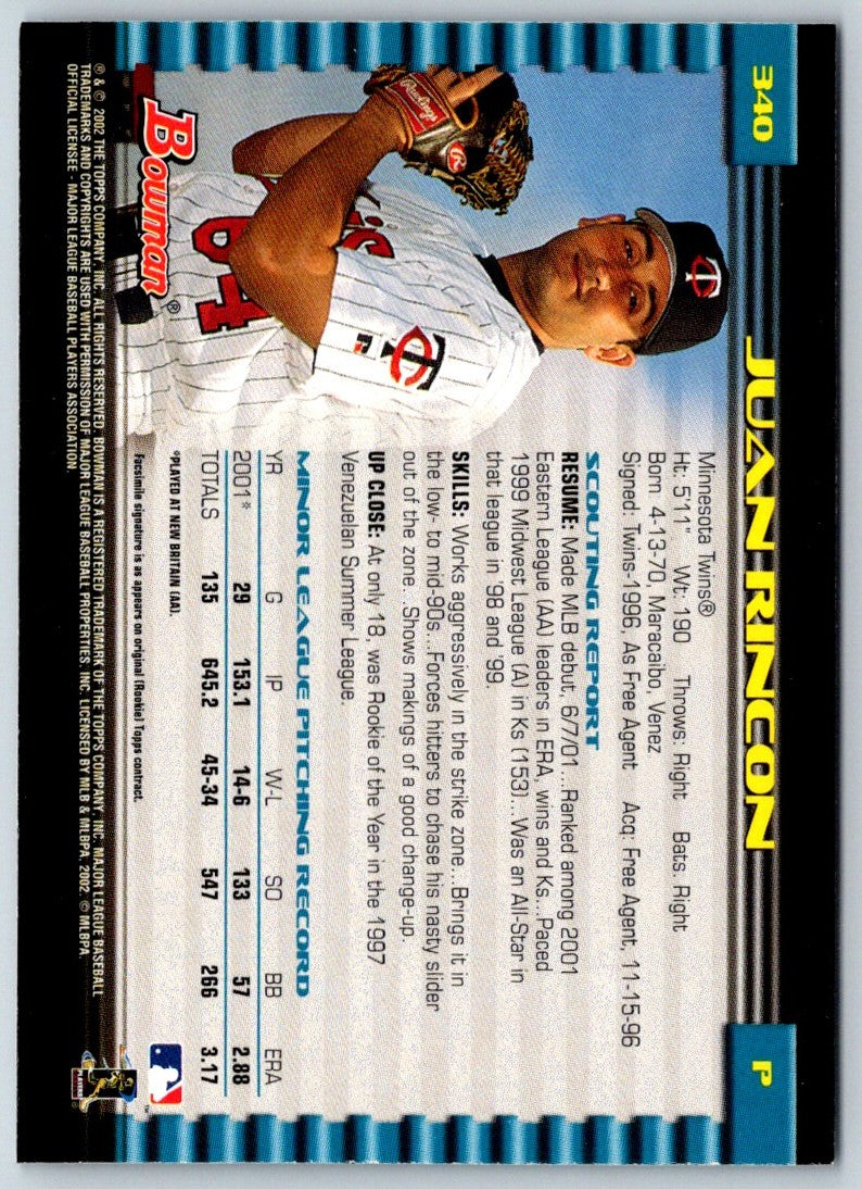 2002 Bowman Juan Rincon