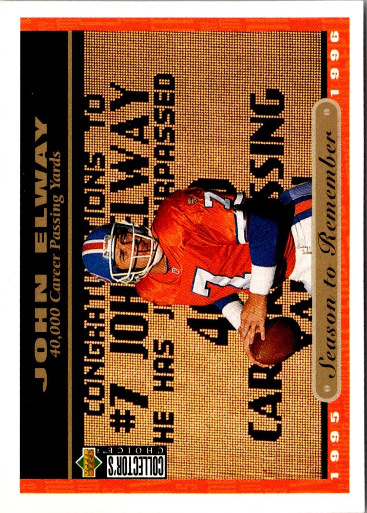 1996 Collector's Choice Season to Remember Blow-ups John Elway