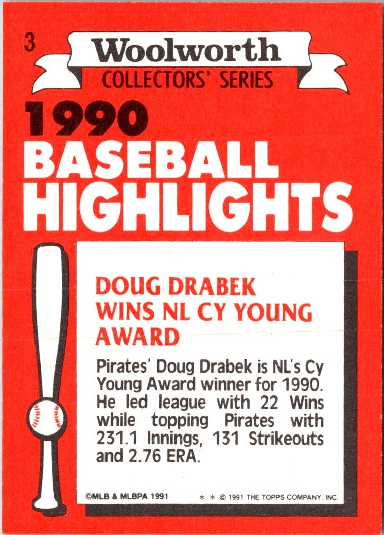 1991 Topps Woolworth Baseball Highlights Doug Drabek