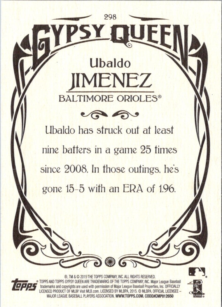 2015 Topps Gypsy Queen Ubaldo Jimenez