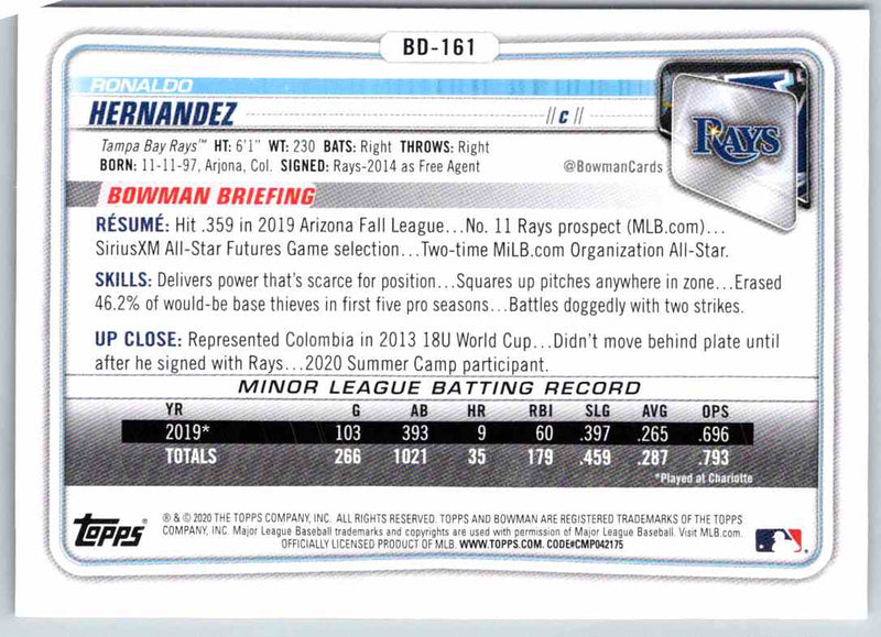 2020 Bowman Ronaldo Hernandez