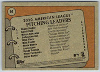 2021 Topps Heritage 2020 AL Pitching Leaders - Gerrit Cole/Marco Gonzales/Shane Bieber LL #94