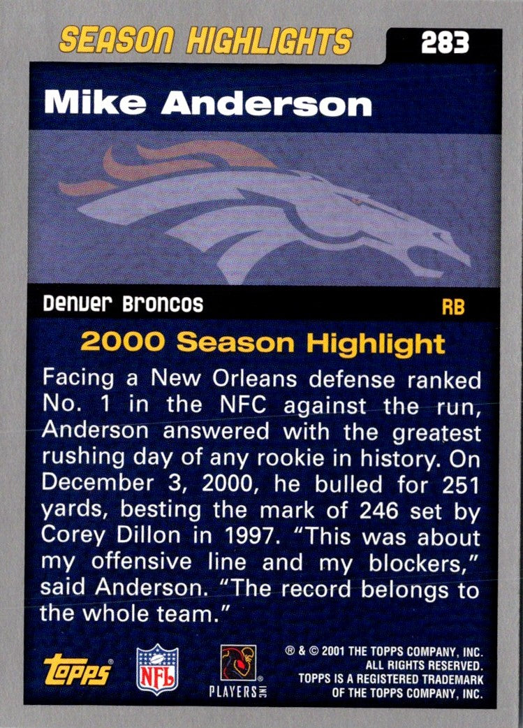 2001 Topps Mike Anderson