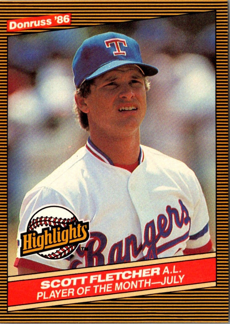 1986 Donruss Highlights Scott Fletcher