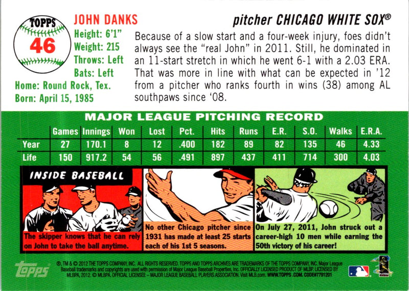 2012 Topps Archives John Danks