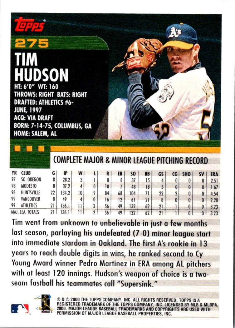 2000 Topps Tim Hudson