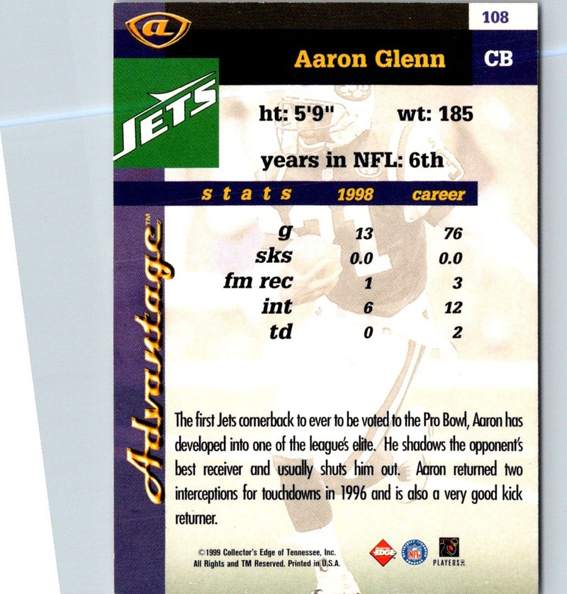 1999 Collector's Edge Advantage Aaron Glenn