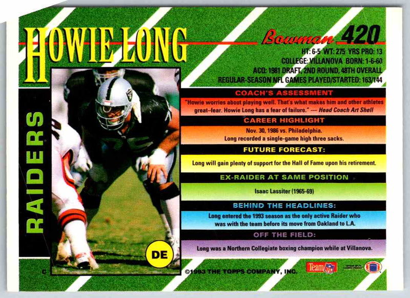 1993 Bowman Football Howie Long