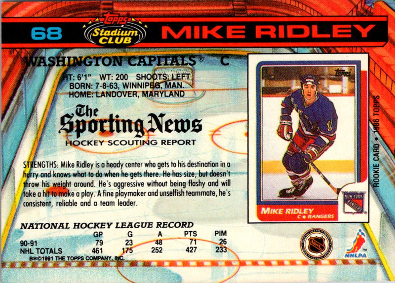 1991 Stadium Club Mike Ridley