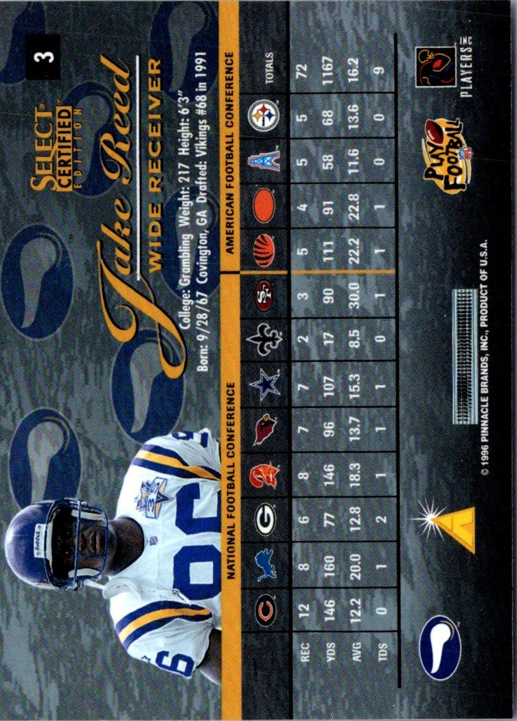 1996 Select Certified Jake Reed