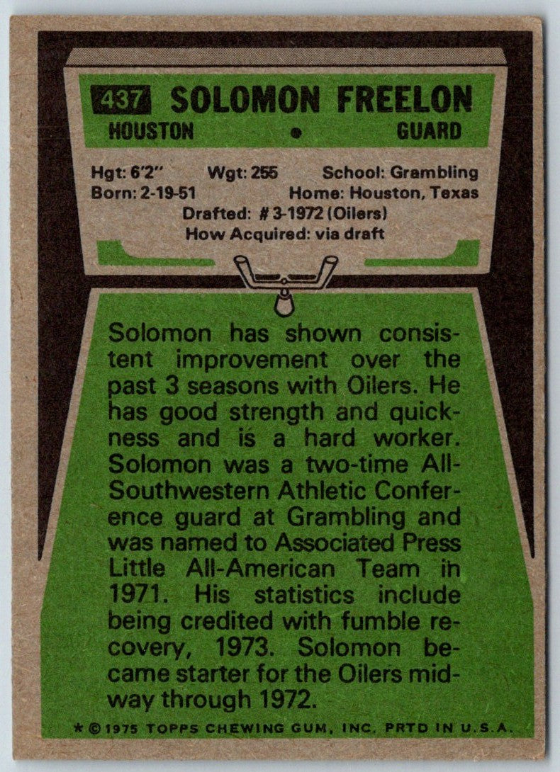 1975 Topps Solomon Freelon