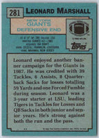 1988 Topps Leonard Marshall #281