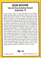 1987 Donruss Highlights Bob Boone #41