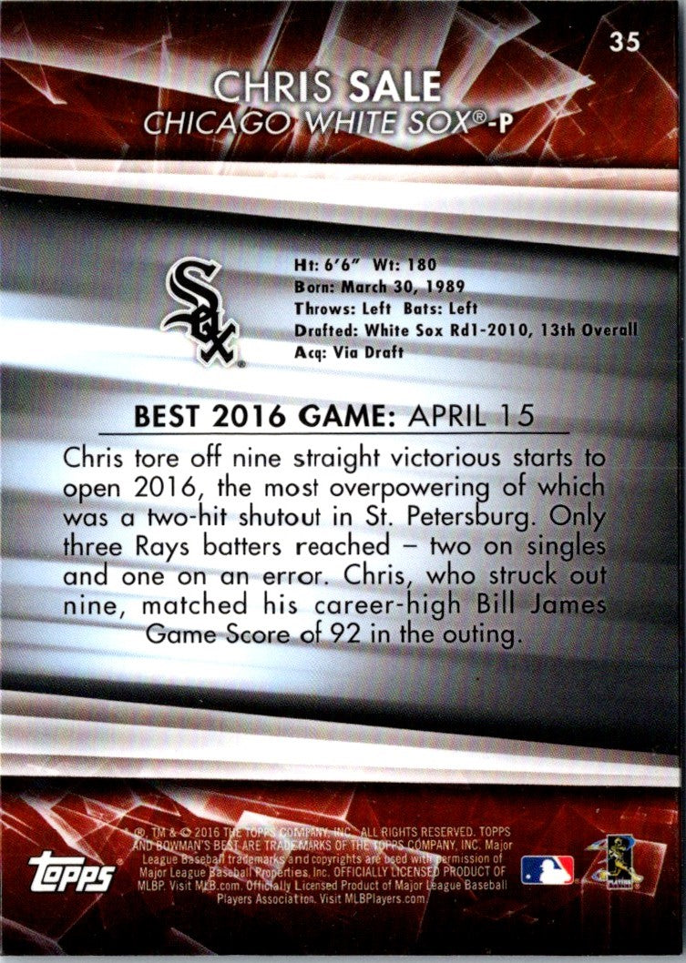 2016 Bowman's Best Chris Sale