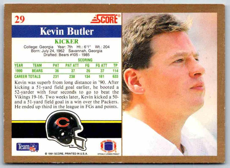 1991 Score Kevin Butler