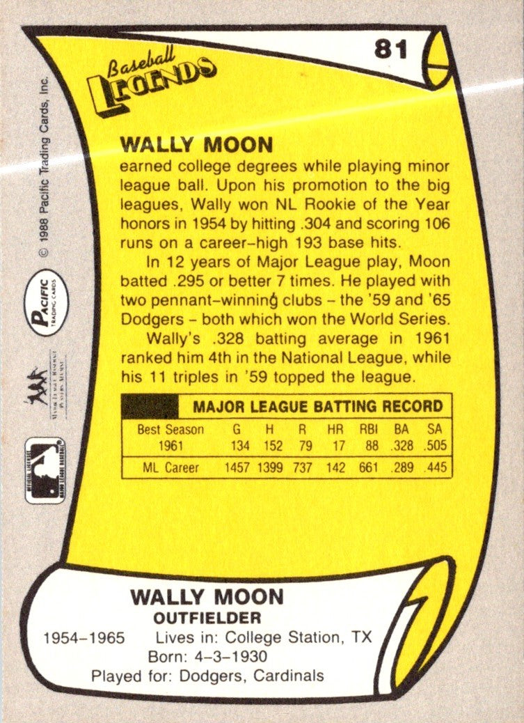 1988 Pacific Legends I Wally Moon