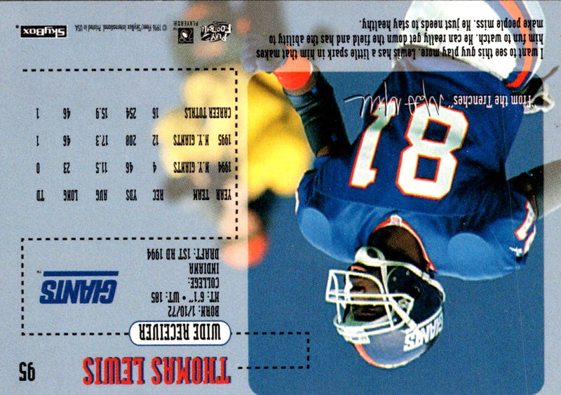1996 SkyBox Impact Thomas Lewis